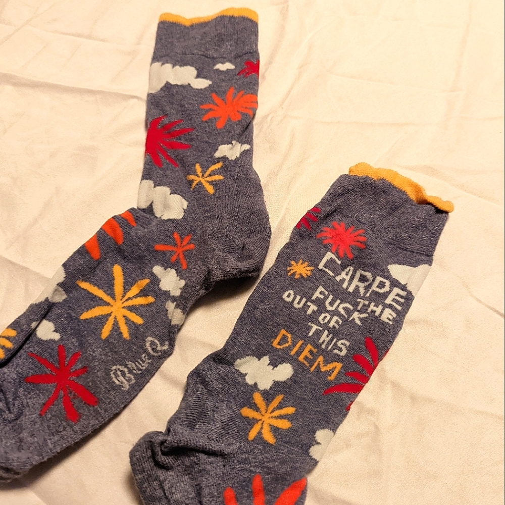Carpe the @#!$& out of this Diem Novelty socks - men's 6-12
